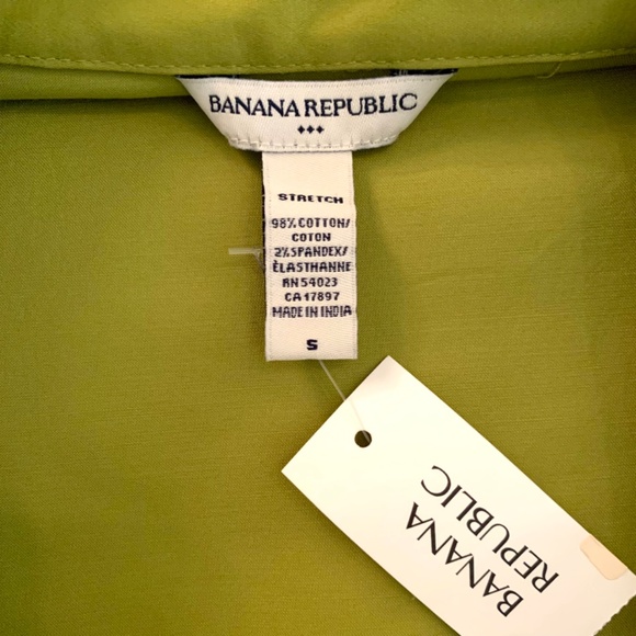 Banana Republic V-Neck Stretch Cotton Button Up Blouse Size Small - Picture 8 of 8